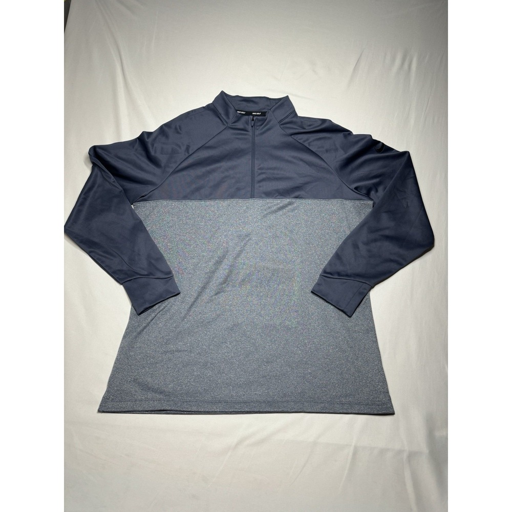 Nike Golf Therma 1/4-Zip Two-Tone Sweatshirt Blue Mens XL Long Sleeve Pullover